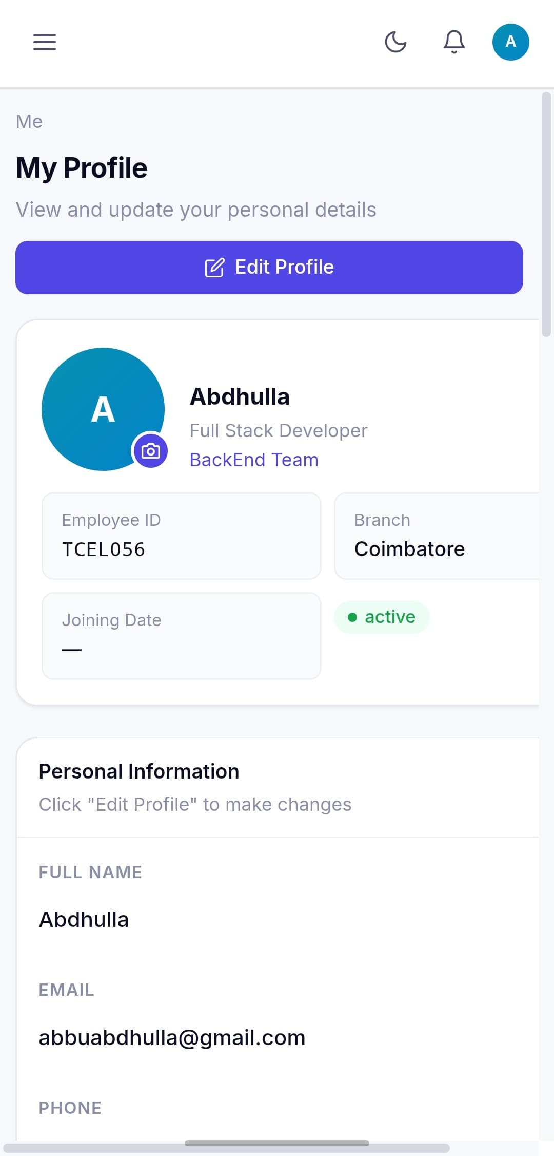 Employee Profile & Personal Details